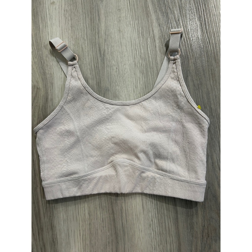 Mono B Snakeskin Jacquard Sports Bra Lilac Grey AT8036 Small Adjustable Straps